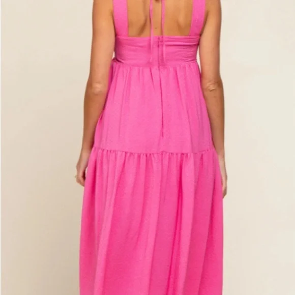 entre Pink Wrap Front Accent Midi Dress | New no Tags | Size M - Picture 2 of 8